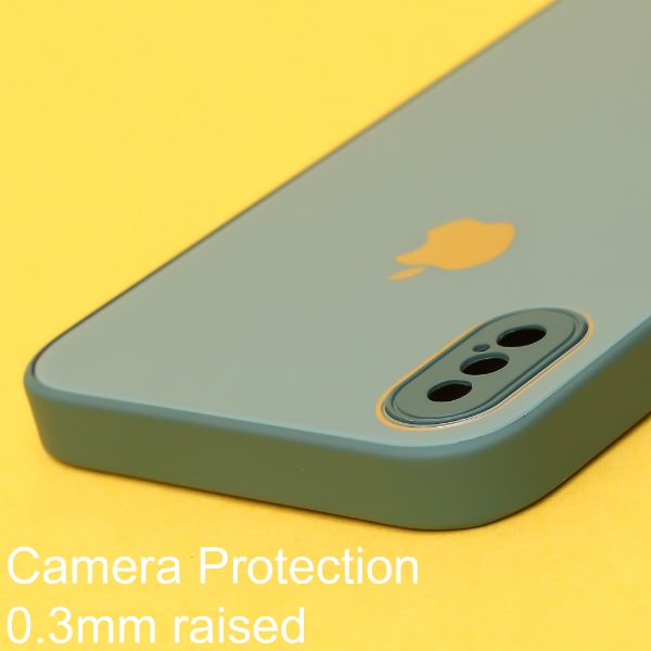 Dark green camera Safe mirror case for Apple Iphone X/Xs
