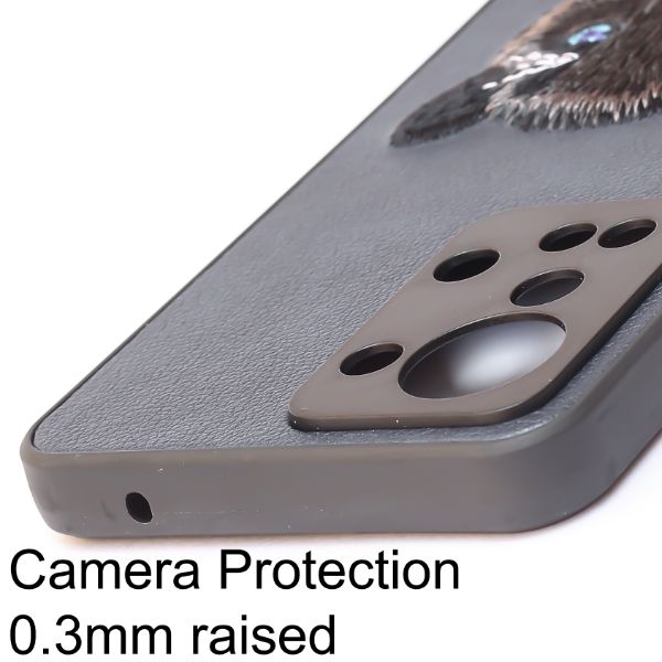 Dark Blue Leather Black Panther Ornamented for Oneplus Nord 2T