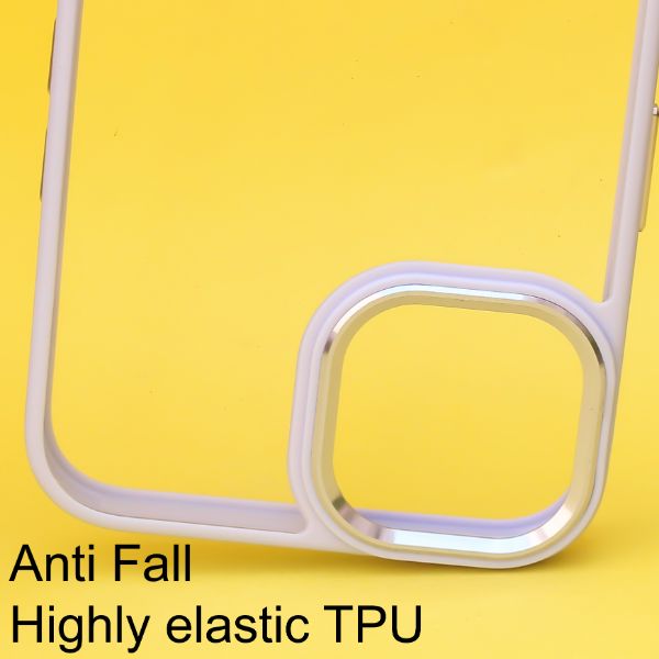 Purple Metal Safe Transparent Case for Apple iphone 11