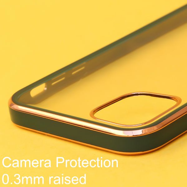 Dark Green Electroplated Transparent Case for Apple iphone 13 Pro