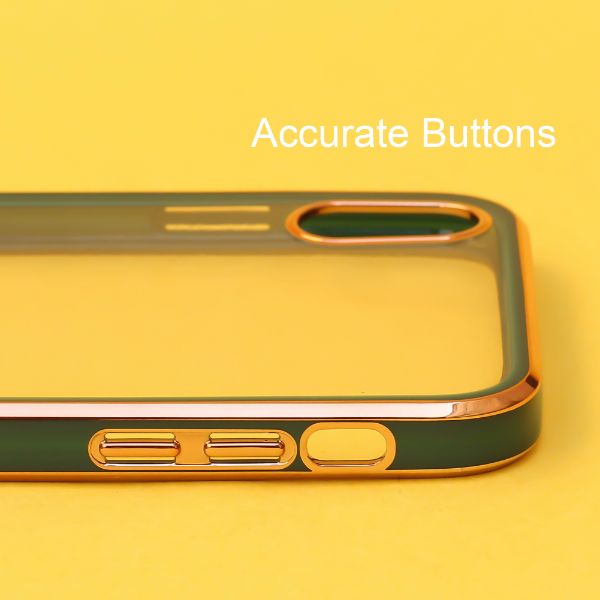 Dark Green Electroplated Transparent Case for Apple iphone Xs max