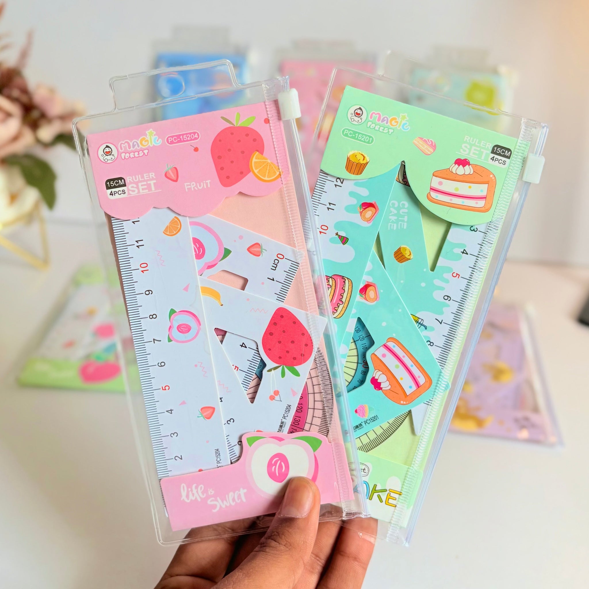 ✏️📐 4-in-1 Geometry Ruler Set 15 Cm | Perfect for Students