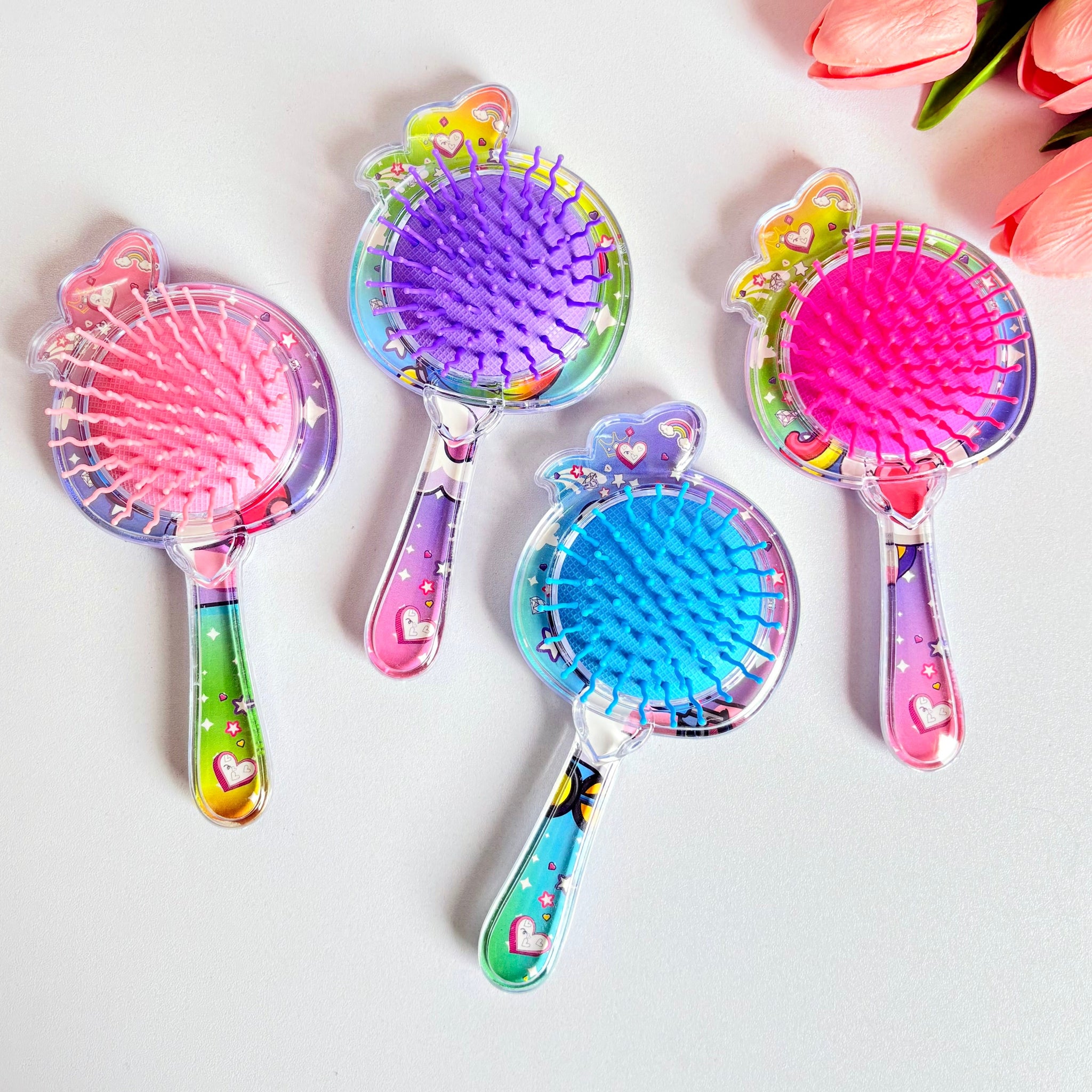 Fruit Shaped Unicorn Glitter Hair Brush/Comb