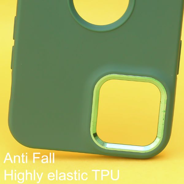 Dark Green Guardian Metal Logo cut Case for Apple iphone 14 Pro