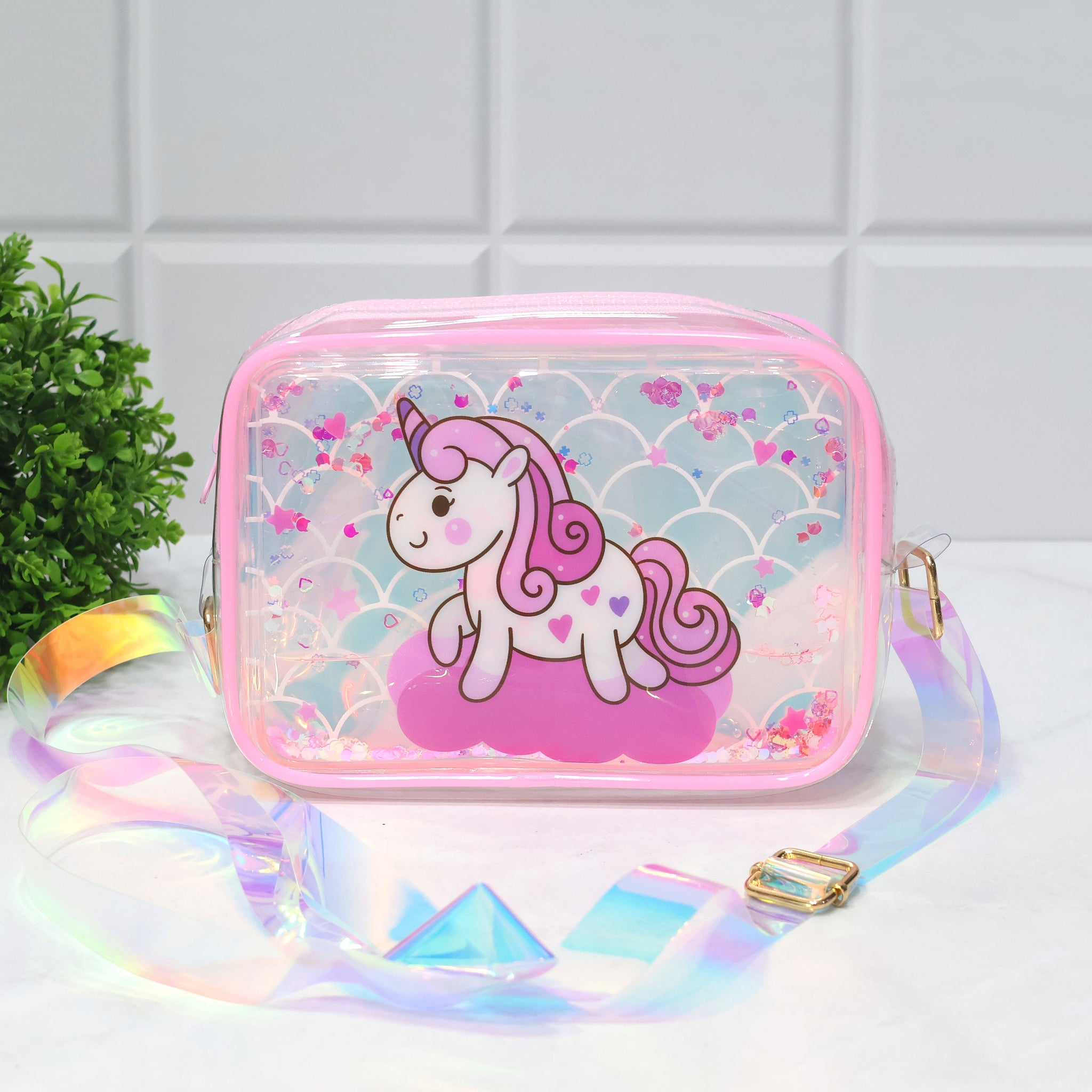 Unicorn Holographic Transparent Sling Bag