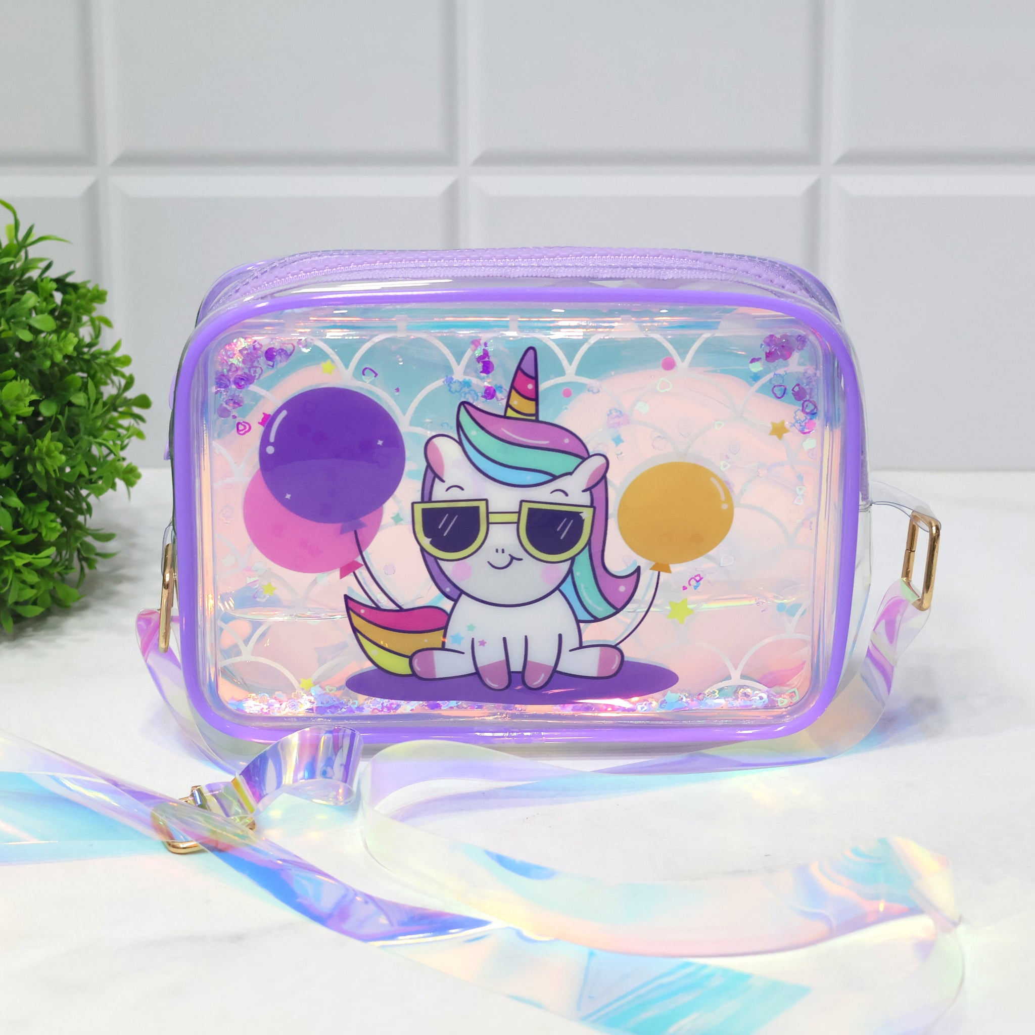Unicorn Holographic Transparent Sling Bag