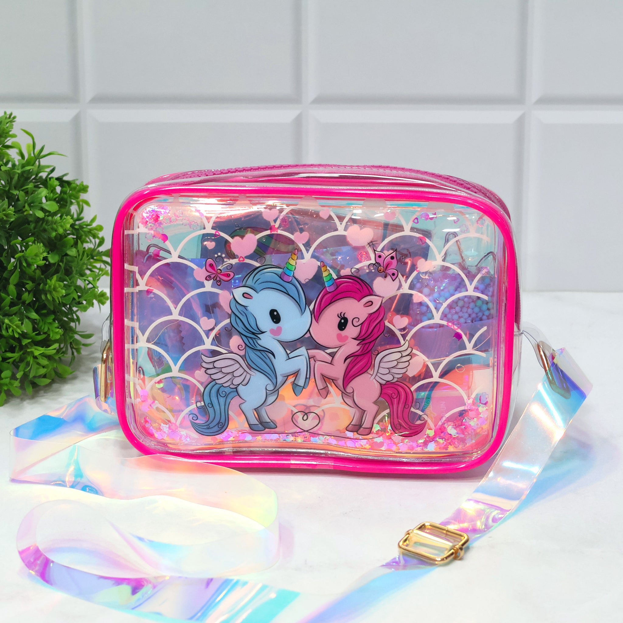 Unicorn Holographic Transparent Sling Bag