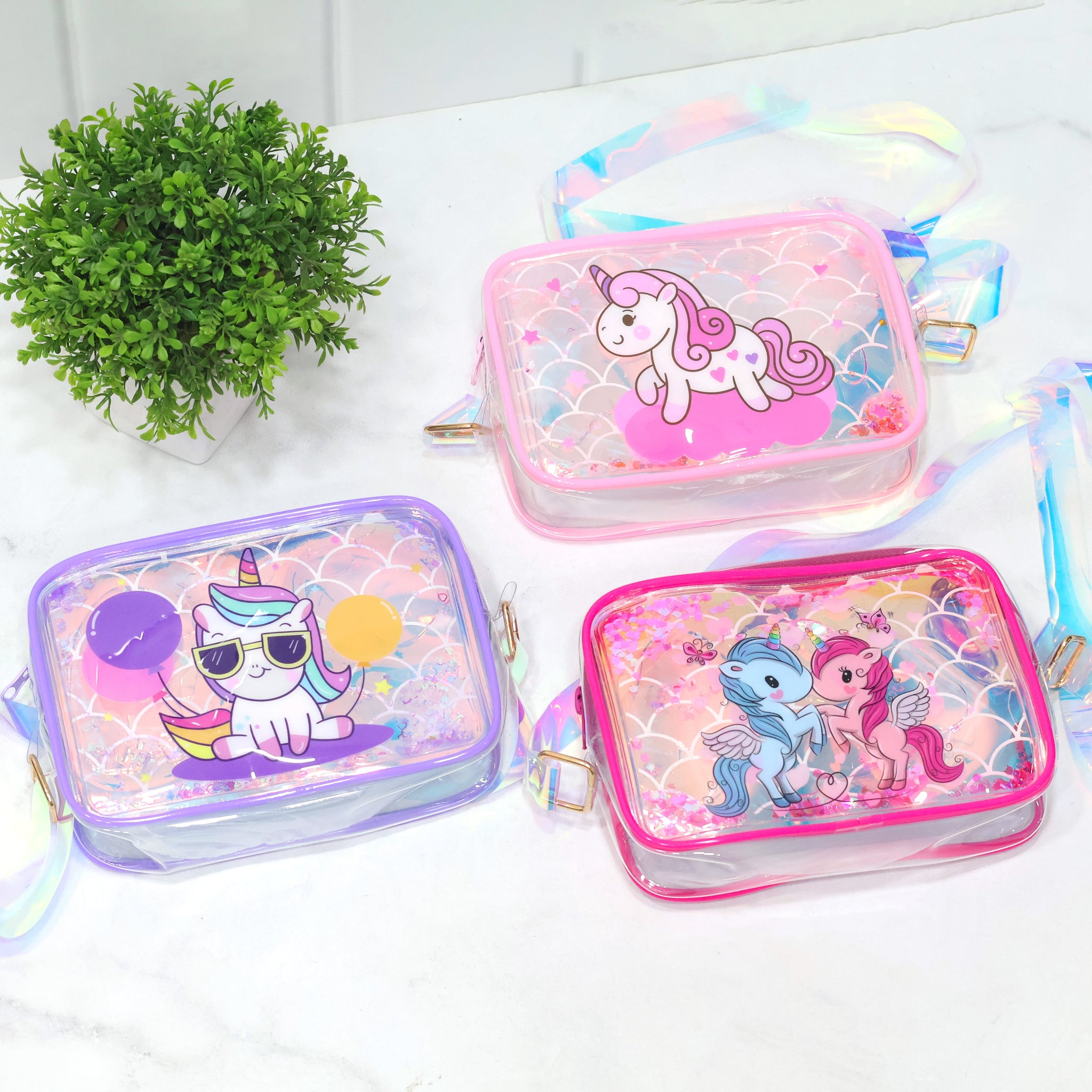 Unicorn Holographic Transparent Sling Bag