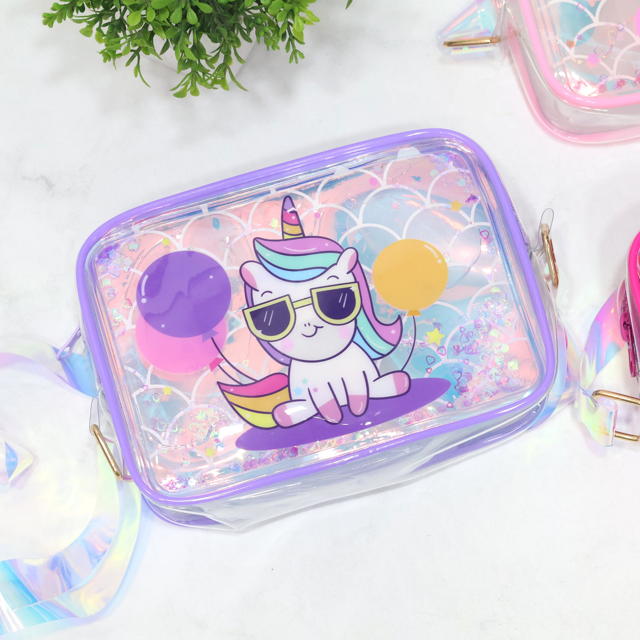 Unicorn Holographic Transparent Sling Bag