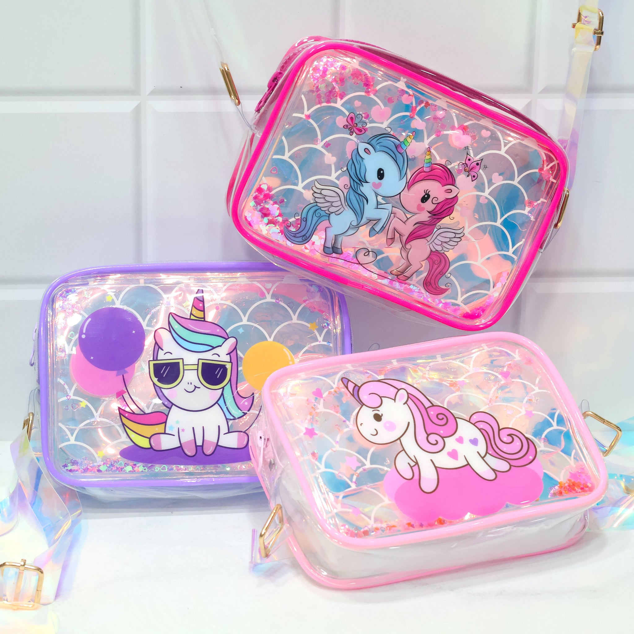 Unicorn Holographic Transparent Sling Bag