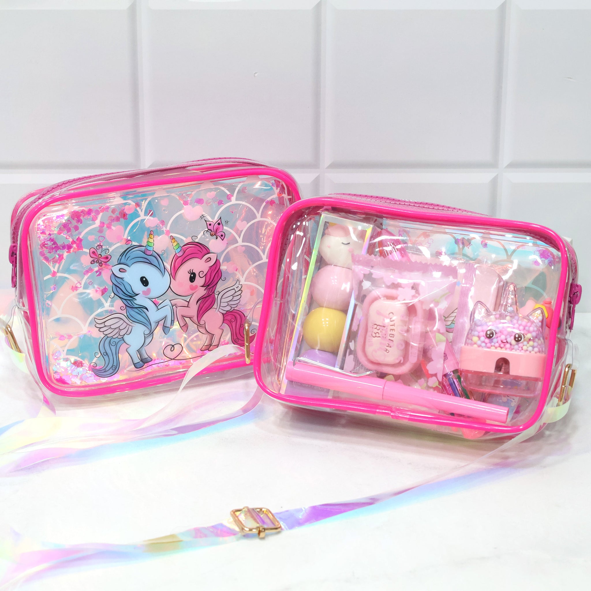 Unicorn Holographic Transparent Sling Bag
