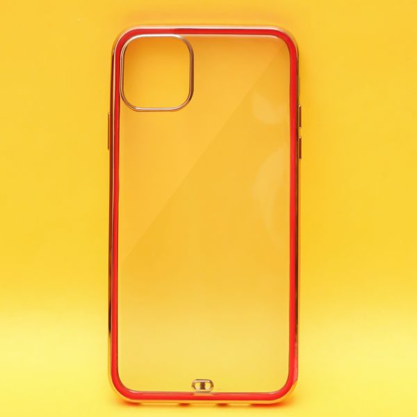 Red Electroplated Transparent Case for Apple iphone 11 Pro