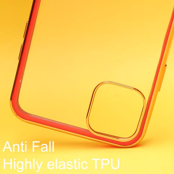 Red Electroplated Transparent Case for Apple iphone 12 Pro