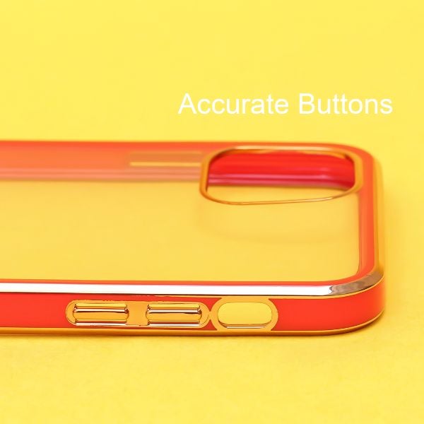 Red Electroplated Transparent Case for Apple iphone 12