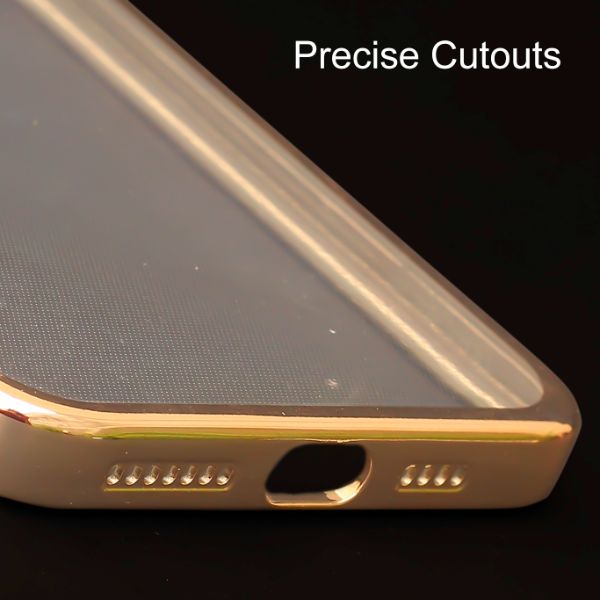 Gold 6D Chrome Logo Cut Transparent Case for Apple iphone X/Xs