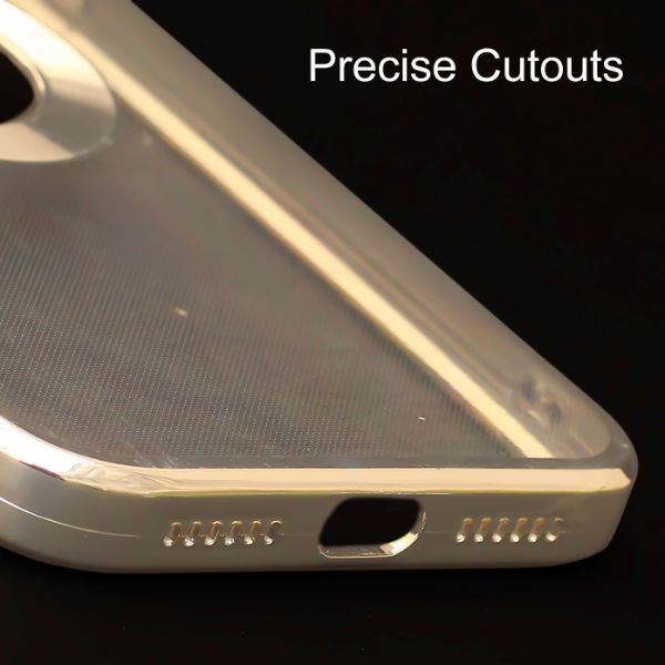 Silver 6D Chrome Logo Cut Transparent Case for Apple iphone 11
