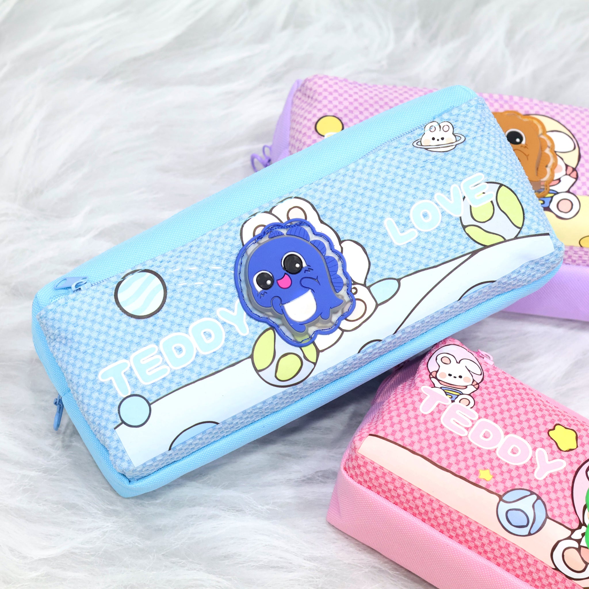 Cute Dino Theme Pencil Pouch