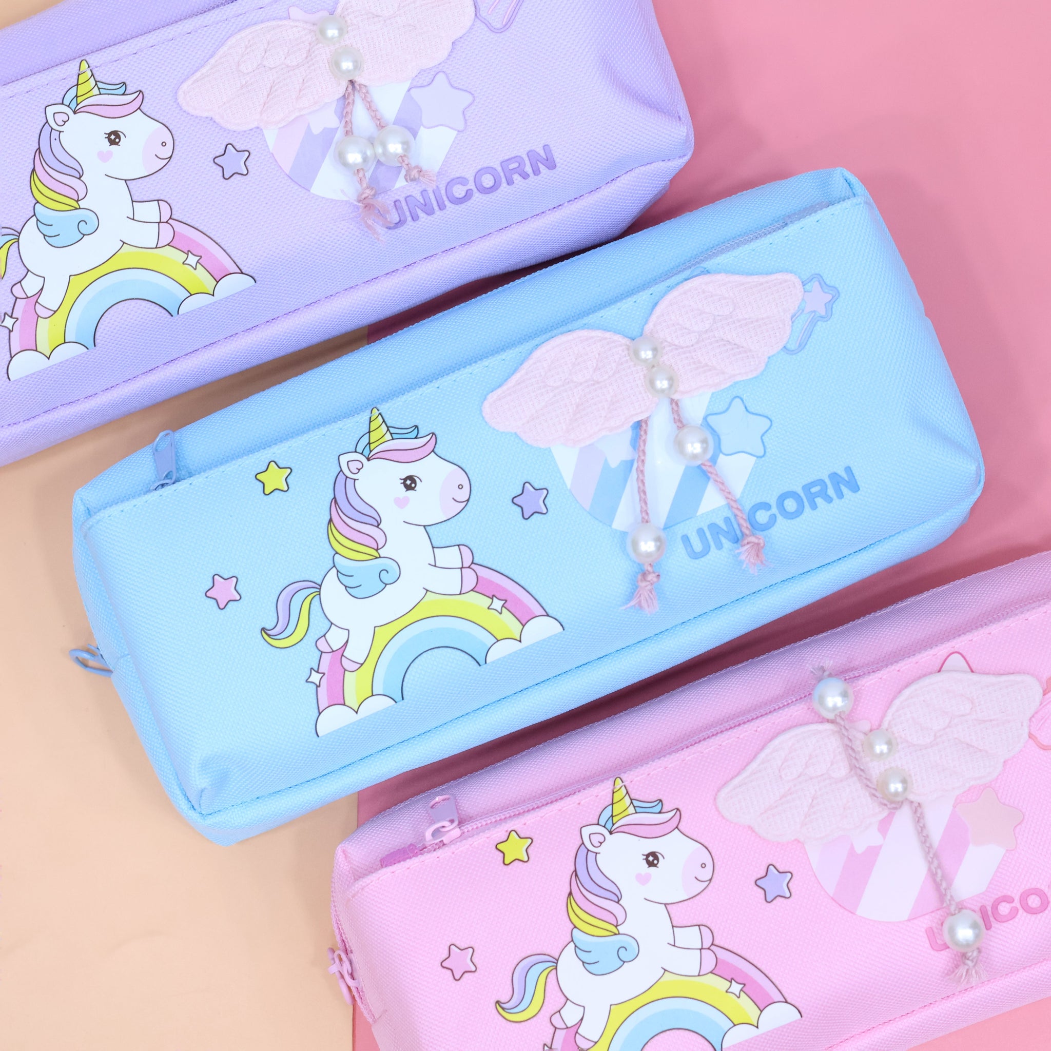Rainbow Unicorn Wings Pencil Pouch