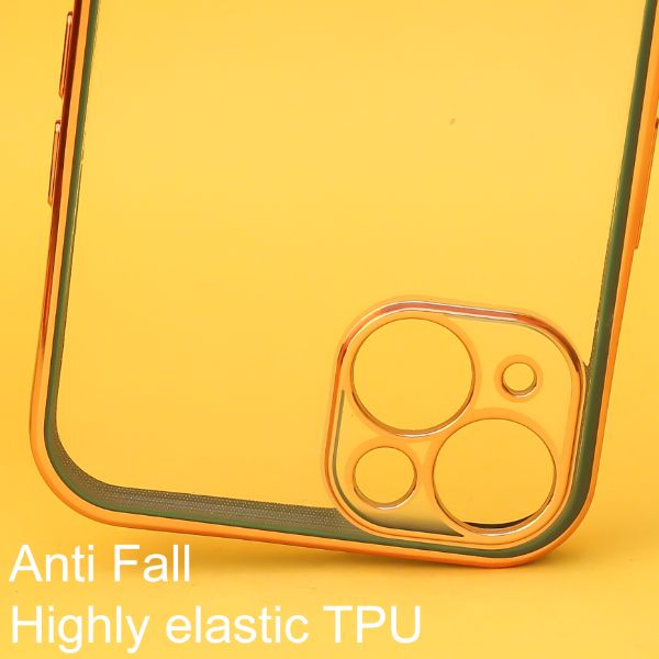 Dark Green Electroplated Transparent Case for Apple iphone 14