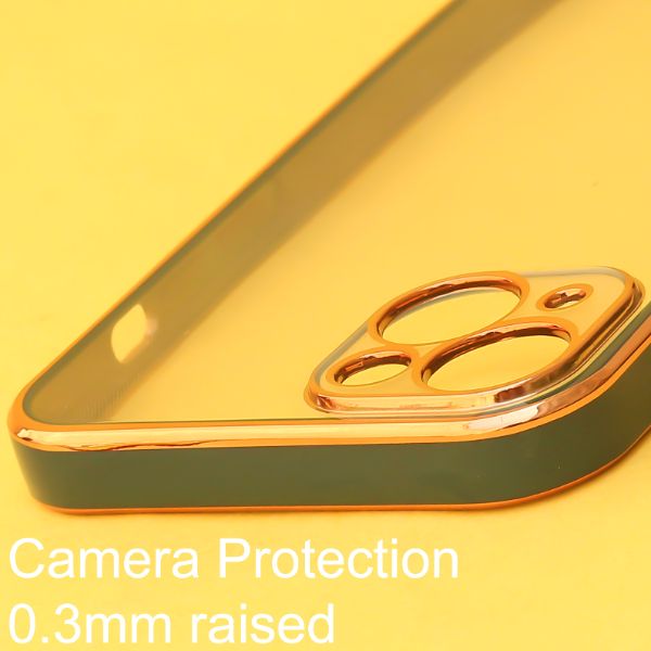 Dark Green Electroplated Transparent Case for Apple iphone 13 Mini