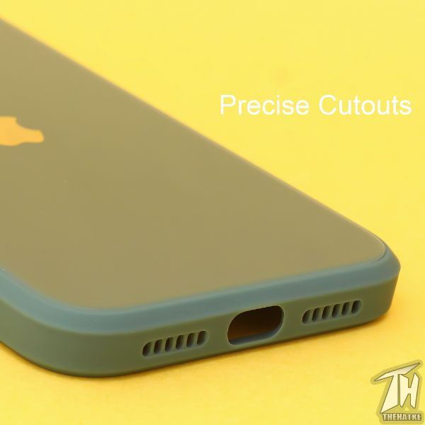 Dark green camera Safe mirror case for Apple Iphone 12