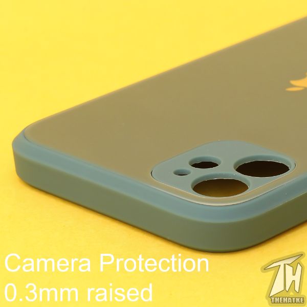 Dark green camera Safe mirror case for Apple Iphone 12