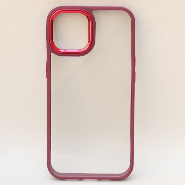 Mehroon Metal Safe Transparent Case for Apple iphone 13