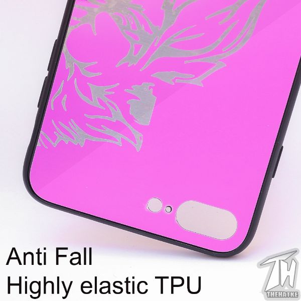 Purple Lion mirror Silicone Case for Apple Iphone 7 Plus