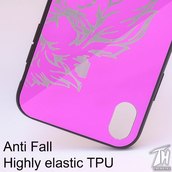 Purple Lion mirror Silicone Case for Apple Iphone XR