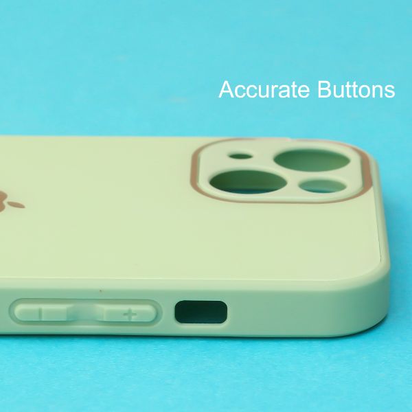 Light green camera Safe mirror case for Apple Iphone 14 Plus