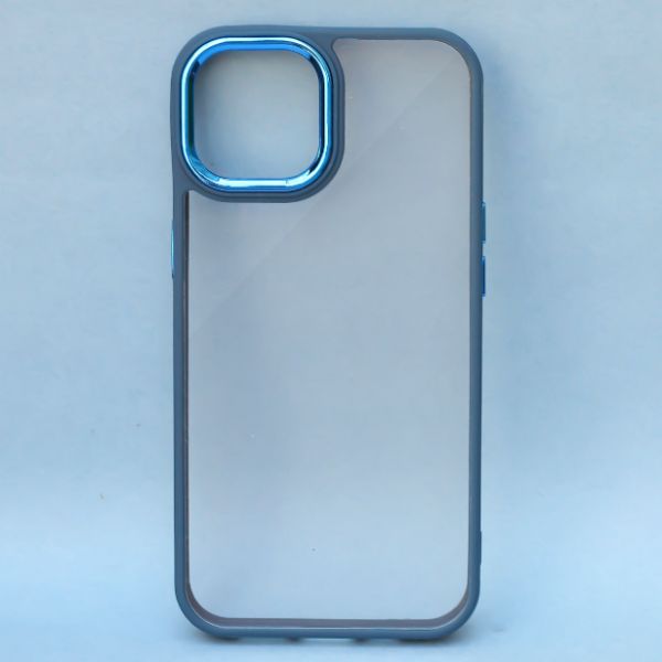 Dark Blue Metal Safe Transparent Case for Apple iphone 11 Pro Max