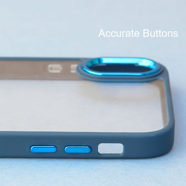 Dark Blue Metal Safe Transparent Case for Apple iphone XR