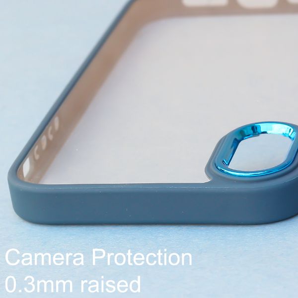 Dark Blue Metal Protection Transparent Case for Apple iphone X/Xs