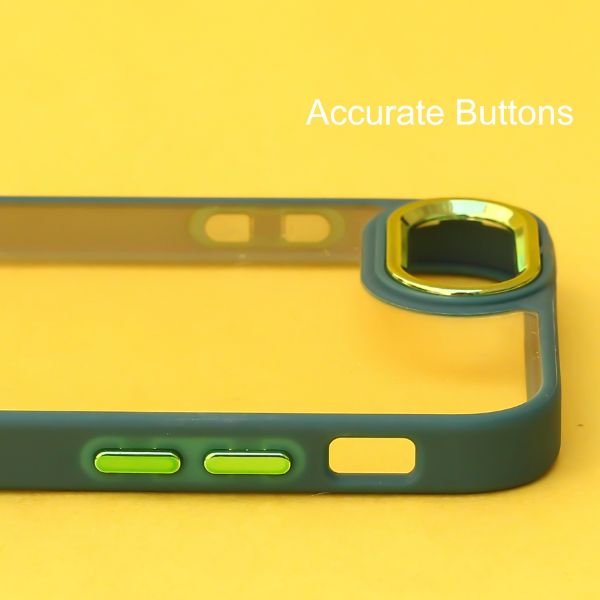 Dark Green Metal Safe Transparent Case for Apple iphone 7