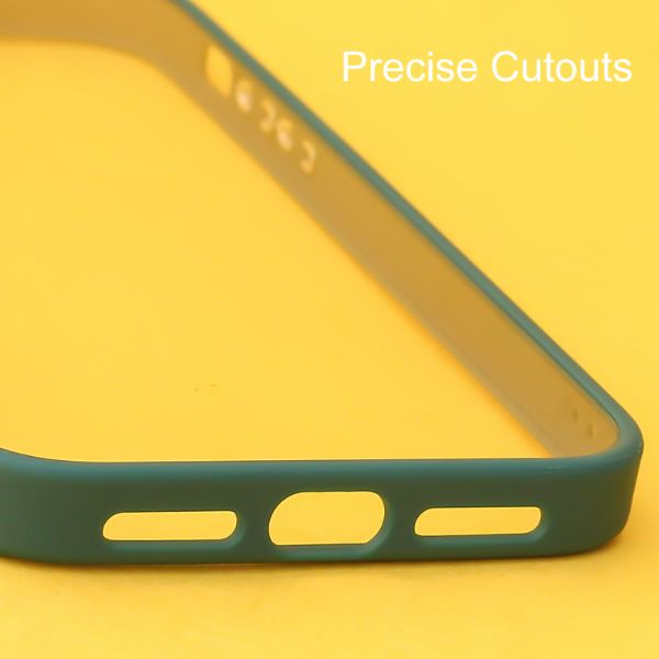 Dark Green Metal Safe Transparent Case for Apple iphone XR