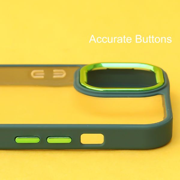 Dark Green Metal Safe Transparent Case for Apple iphone 11 Pro Max