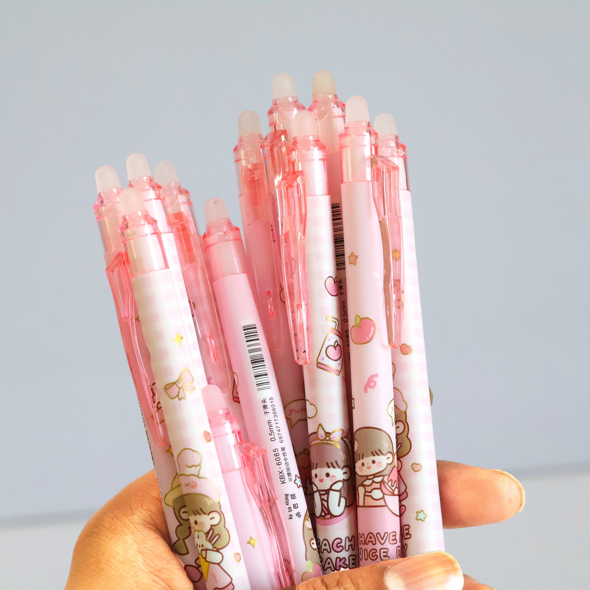 Cute Girl Taotao's Tea Party Erasable Pens - Pack of 12