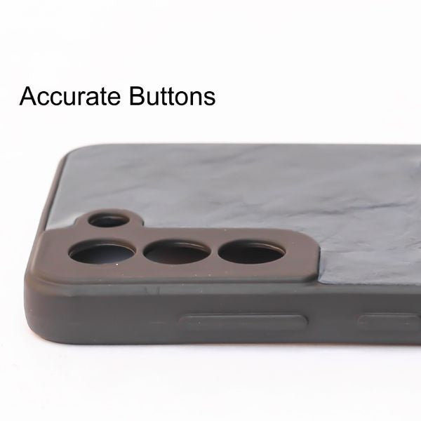 Dark Blue Leather Black Panther Ornamented for Samsung S22