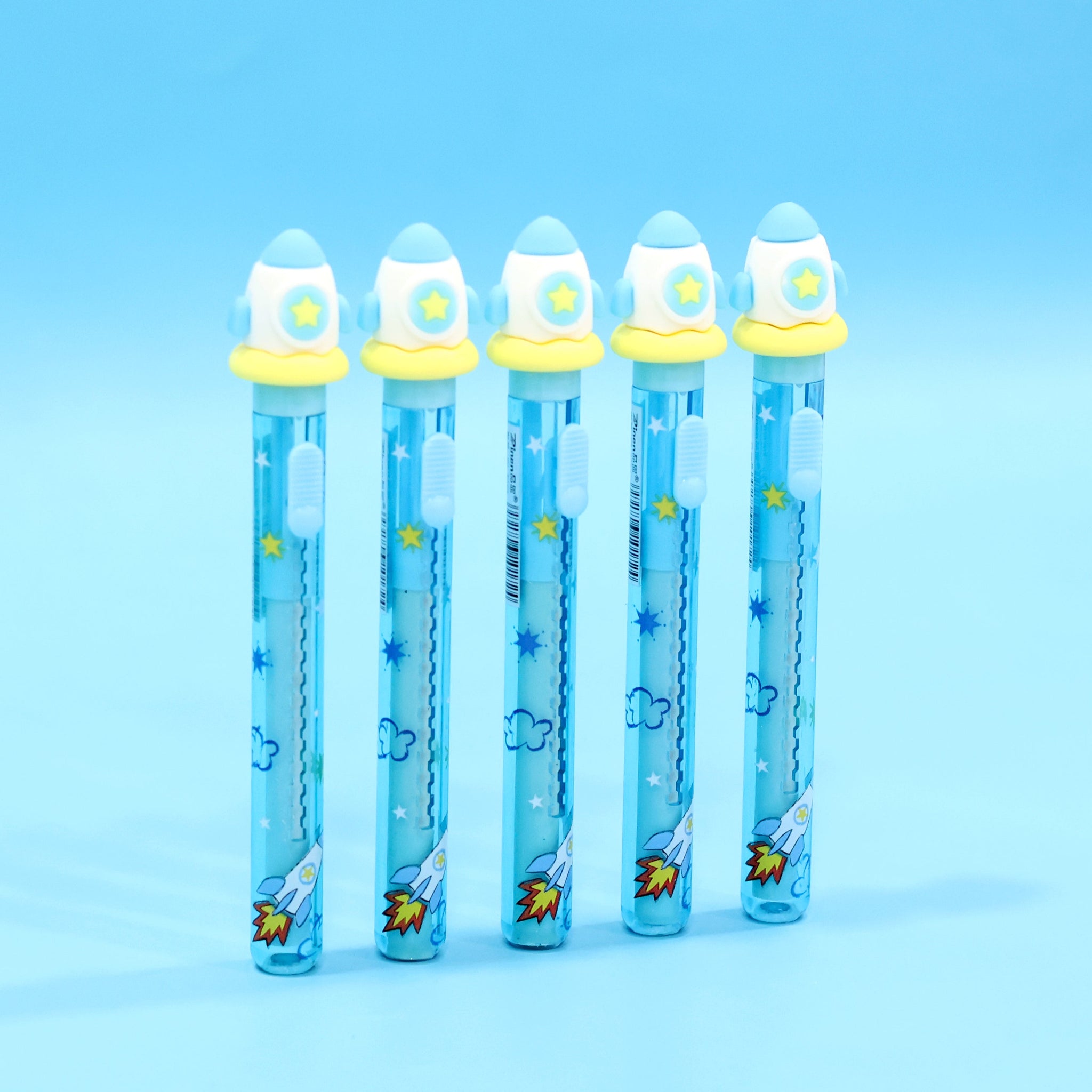 Space Rocket Push Pull Retractable Sliding Eraser