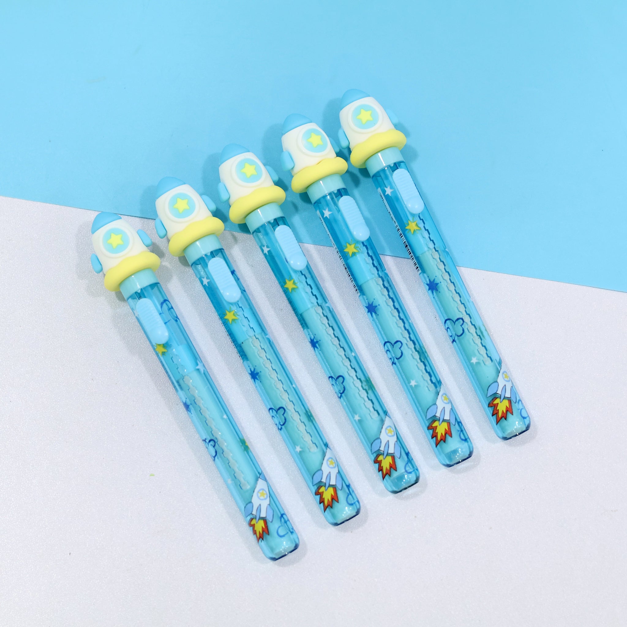 Space Rocket Push Pull Retractable Sliding Eraser