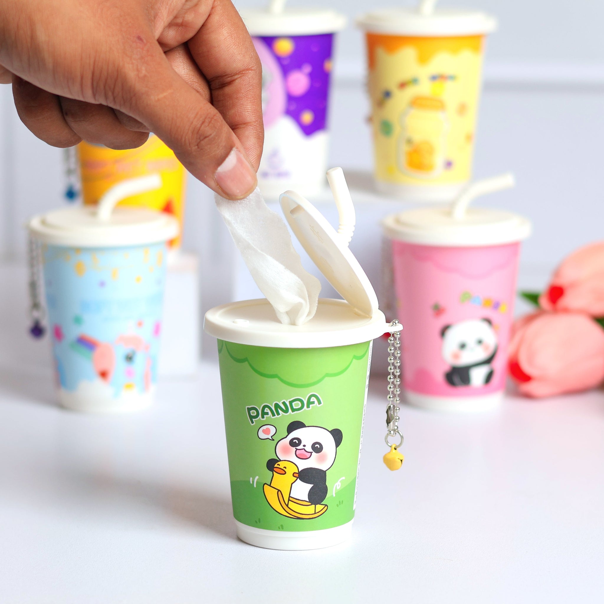 Cute Cartoon Smoothie Cup Shaped Wet Wipes
