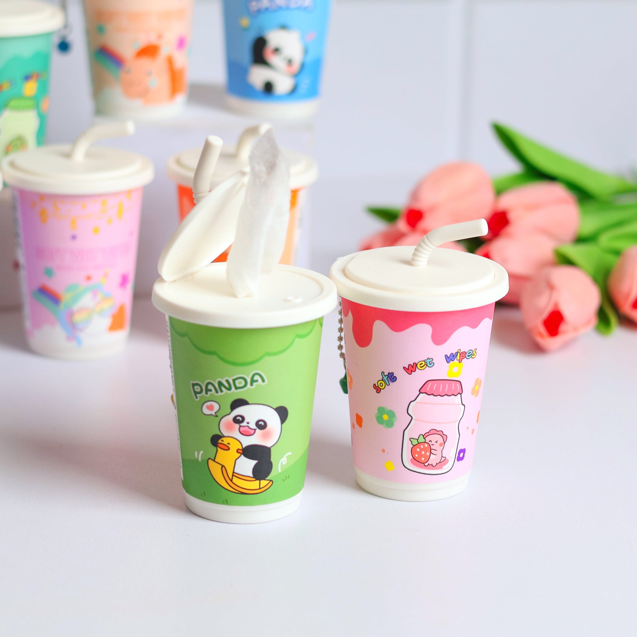 Cute Cartoon Smoothie Cup Shaped Wet Wipes