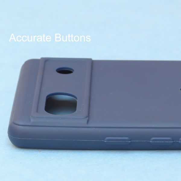 Dark Blue Candy Logo Cut Silicone Case for Google Pixel 6A