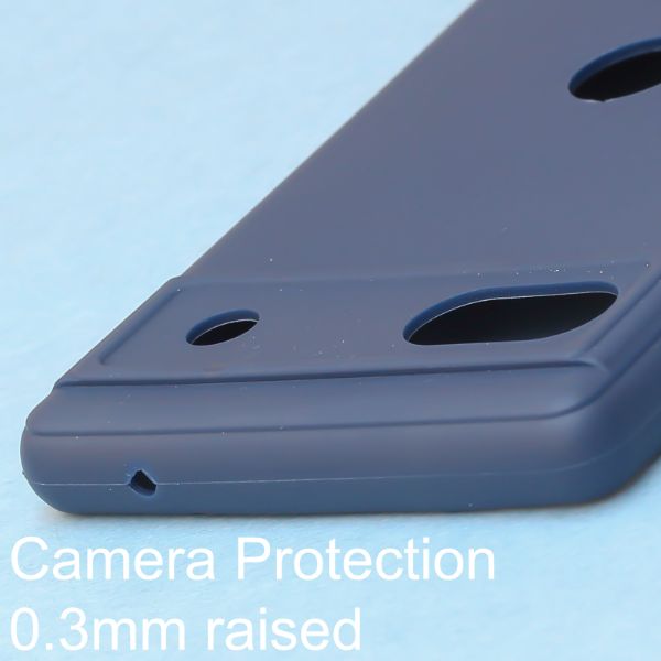 Dark Blue Candy Logo Cut Silicone Case for Google Pixel 6A