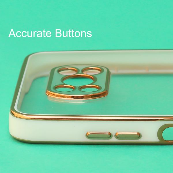 White Electroplated Transparent Case for Poco X3