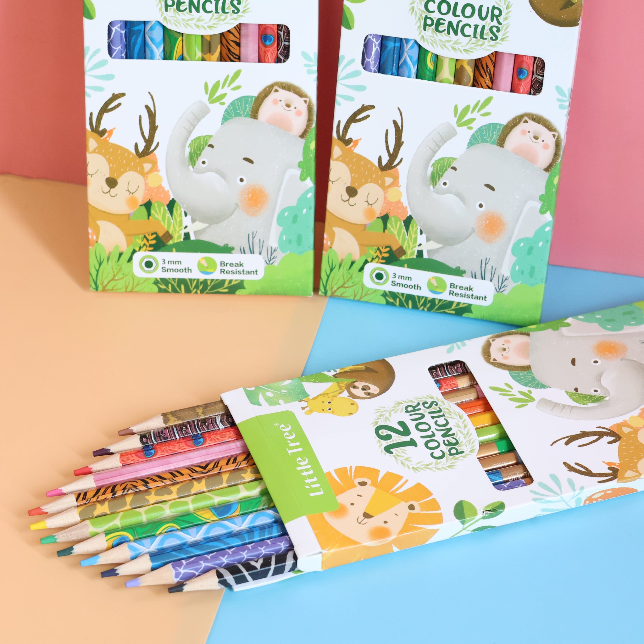Animal-Themed Color Pencil Set of 12