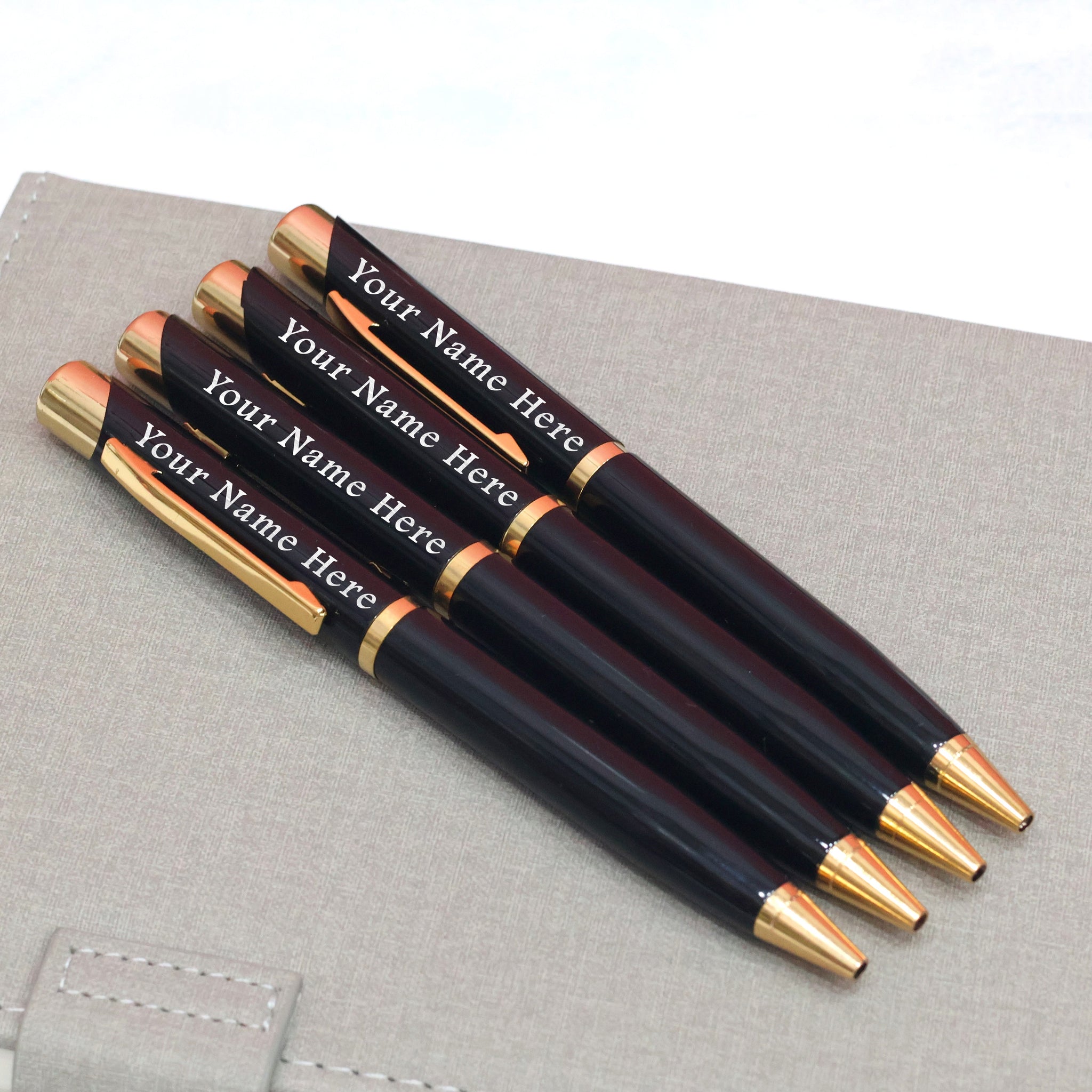 Personalized Glossy Black & Gold Pen – Executive & Corporate Gift