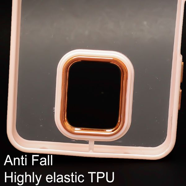 Peach Metal Safe Transparent Case for Redmi Note 9 Pro