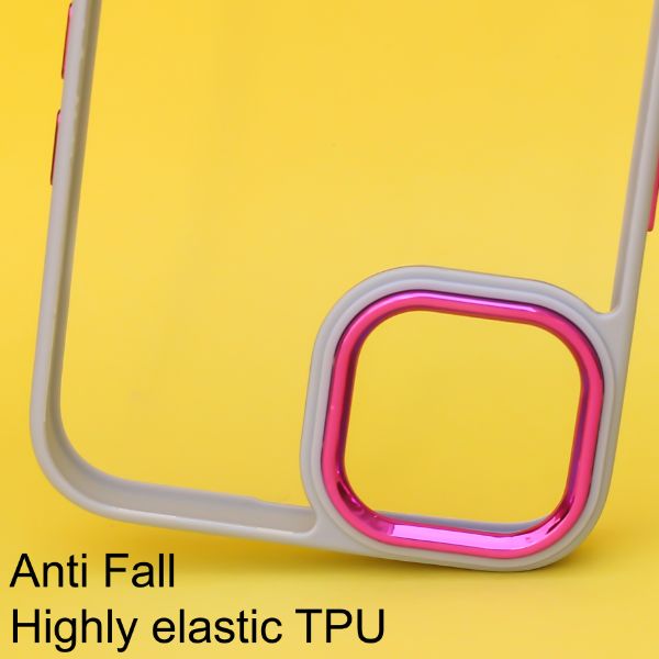 Purple Metal Safe Transparent Case for Apple iphone 14 Plus