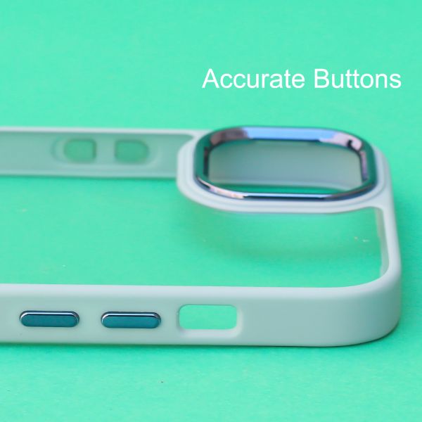 Lavender Blue Metal Safe Transparent Case for Apple iphone 13